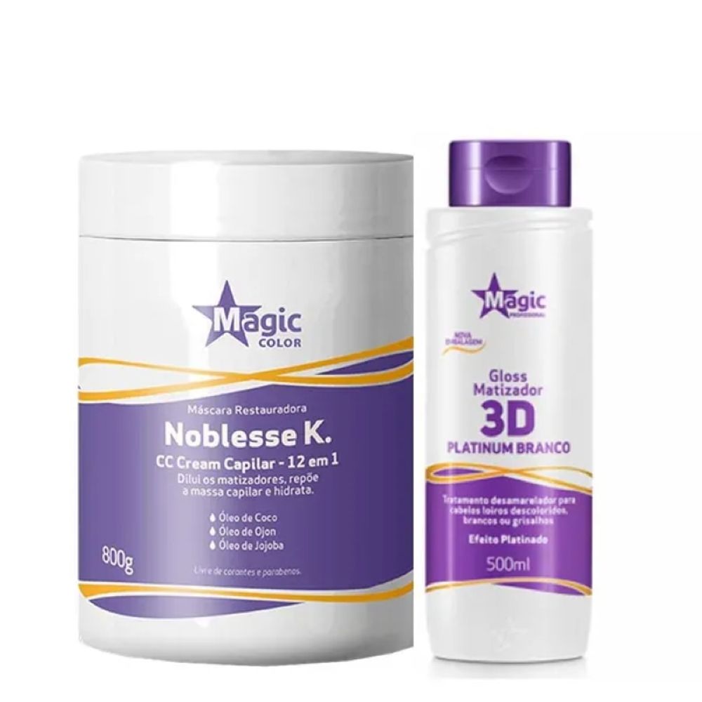 Kit Mascara Noblesse K E Matizador Platinado Magic Color Eufina